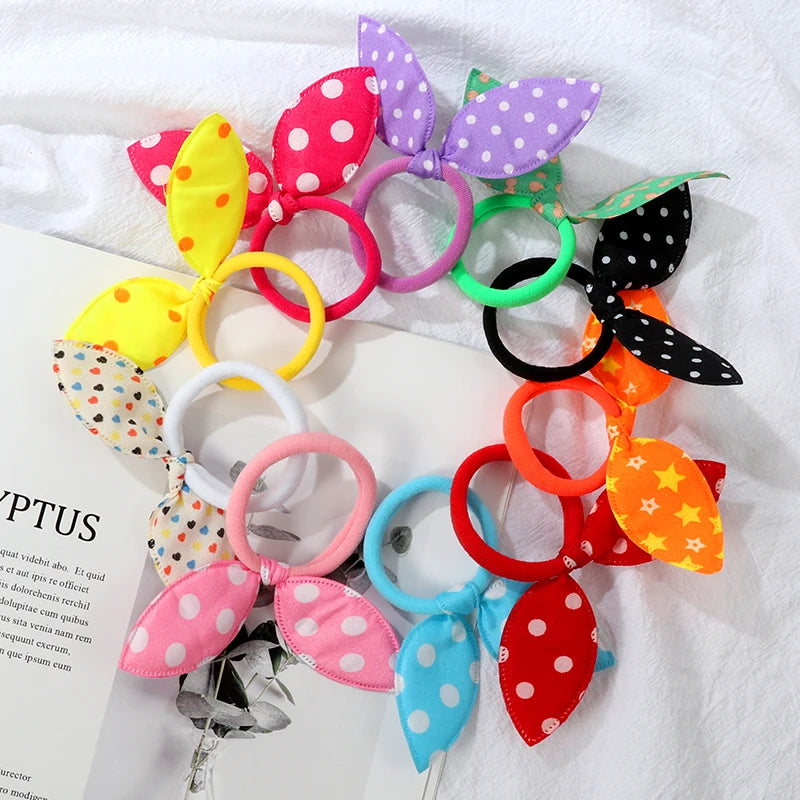 Hair Bands Girls 10Pcs Multi Color Rabbit Ear Hair Accessories Ornaments