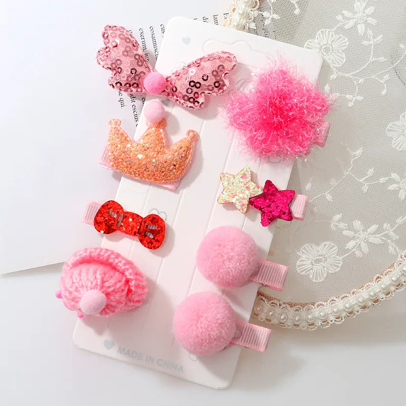 Hair clips Girls  8Pcs/Set Cute Bow Flower Animal Cartoon Hair Accessories Party Gift