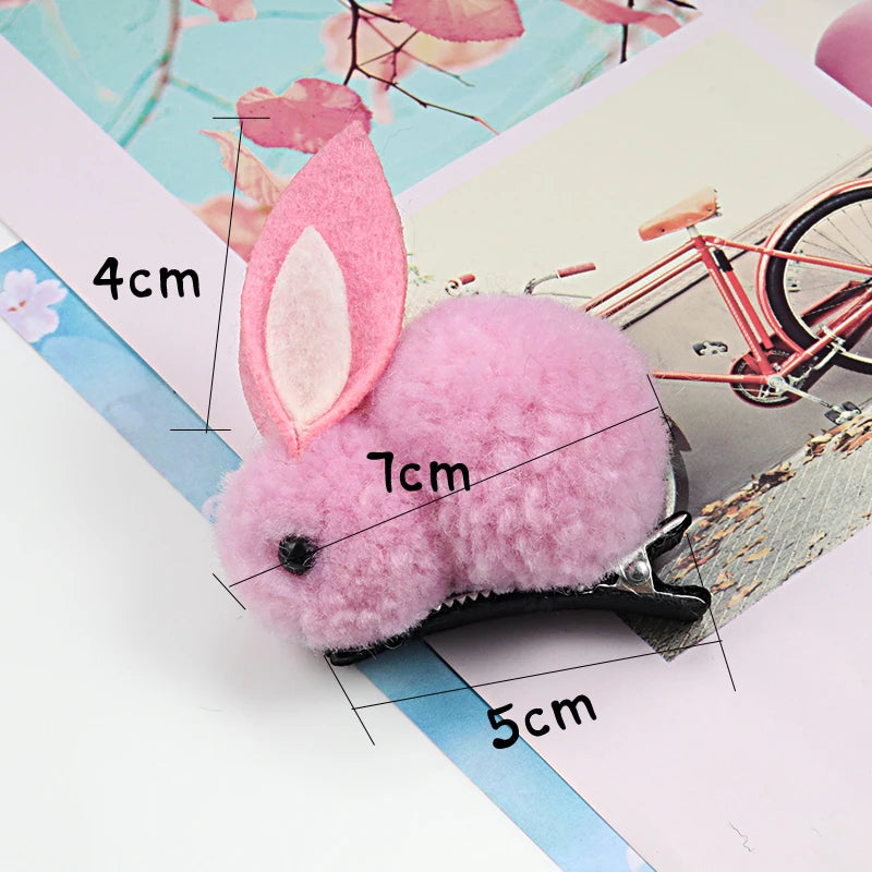 Hair Clips Girls Cute Rabbit Elastic Plush Bunny Hairpins Hair Accessories