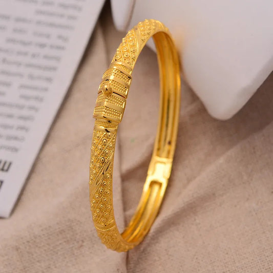 Bangles For Women 24K Gold Plated  Factory Price The Style of African Middle East Dubai Jewelry