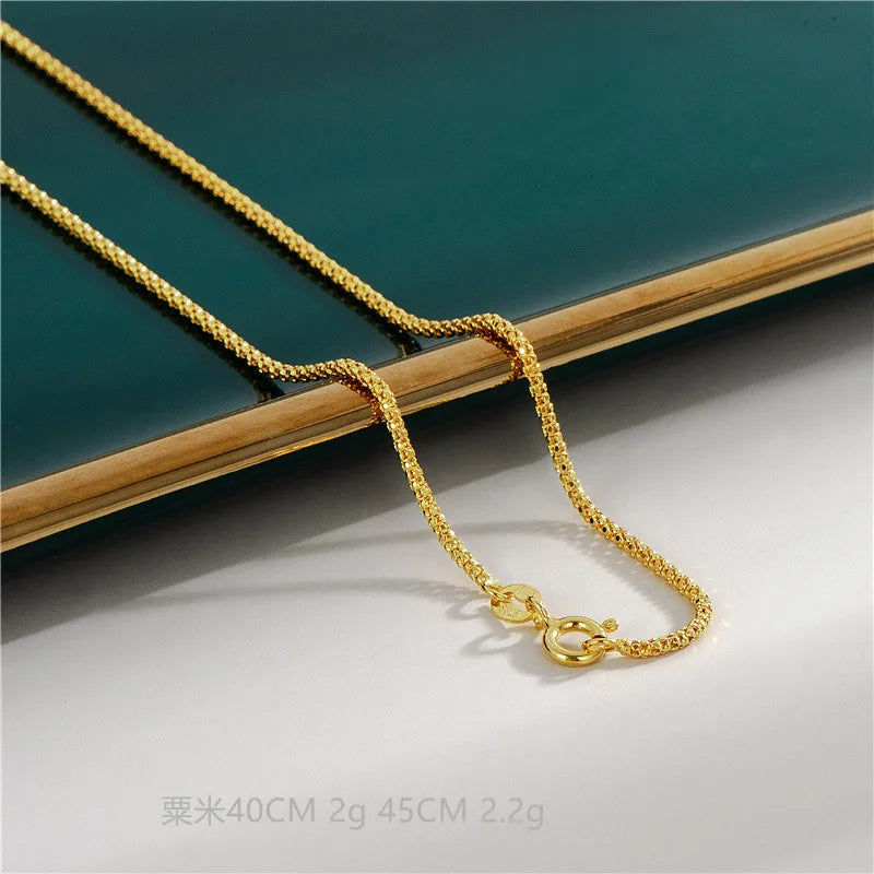 Necklaces For Women 925 Sterling Silver Chain Necklaces 18K Gold Plated Jewelry