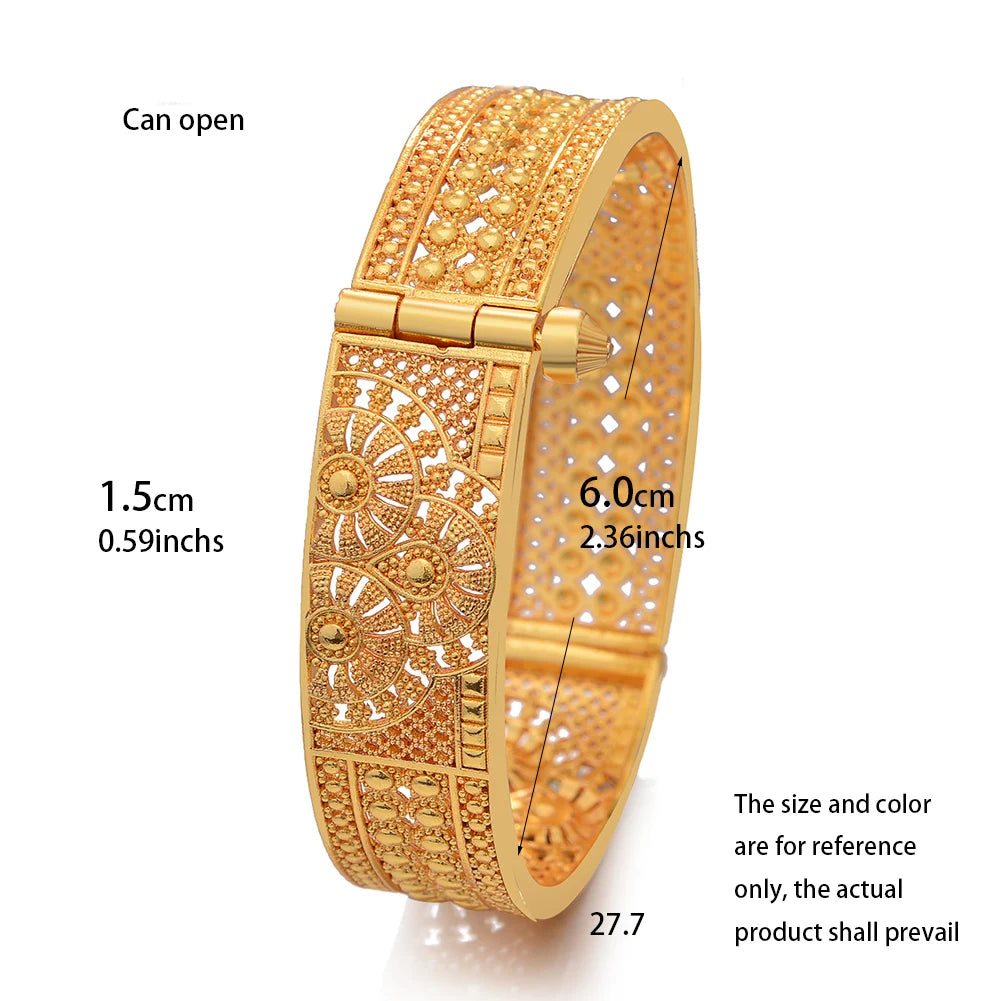 Bangles For Women Luxury Indian Style Dubai Gold Plated Wedding Bridal Jewelry Gift