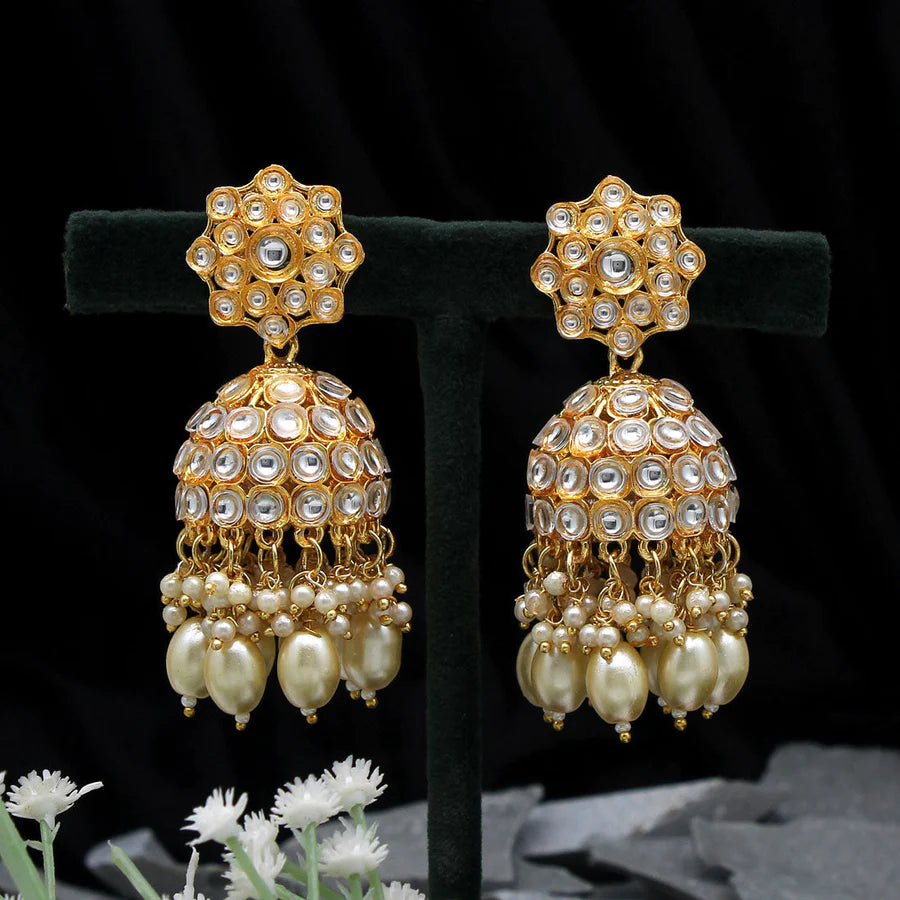 Kundan Earrings Women 7 Colors & Designs Big Jhumka Party Wedding Gift Jewelry