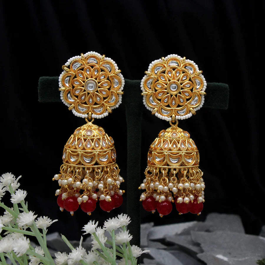 Kundan Earrings Women 7 Colors & Designs Big Jhumka Party Wedding Gift Jewelry