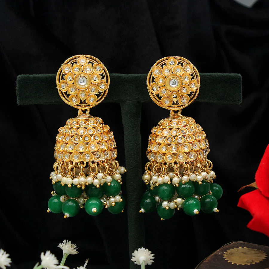 Kundan Earrings Women 7 Colors & Designs Big Jhumka Party Wedding Gift Jewelry