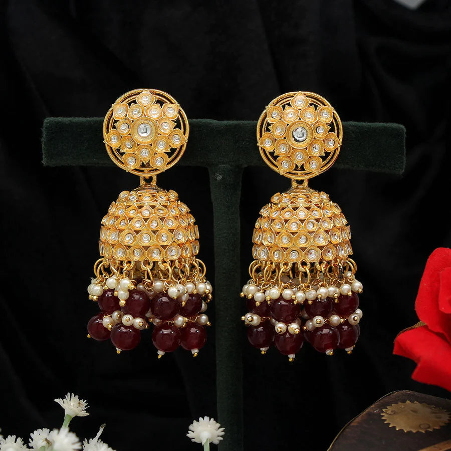 Kundan Earrings Women 7 Colors & Designs Big Jhumka Party Wedding Gift Jewelry