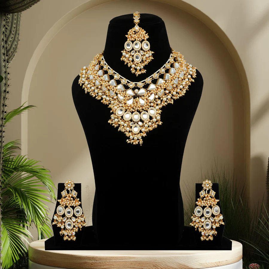 Necklace Set White Color Kundan Bridal Wedding Party Gift