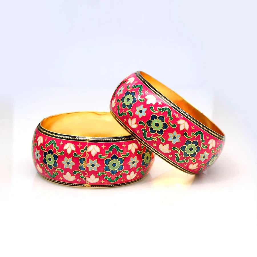 Kids Bangles Gold Plated Meenakari Party Festivals Gift Jewelry