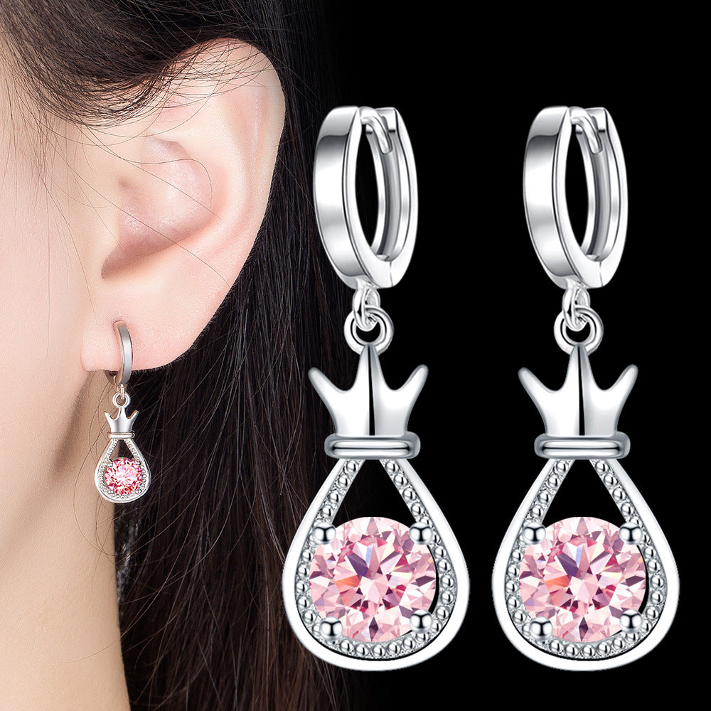 Earrings New Lucky Retro Temperament Zircon Water Drop