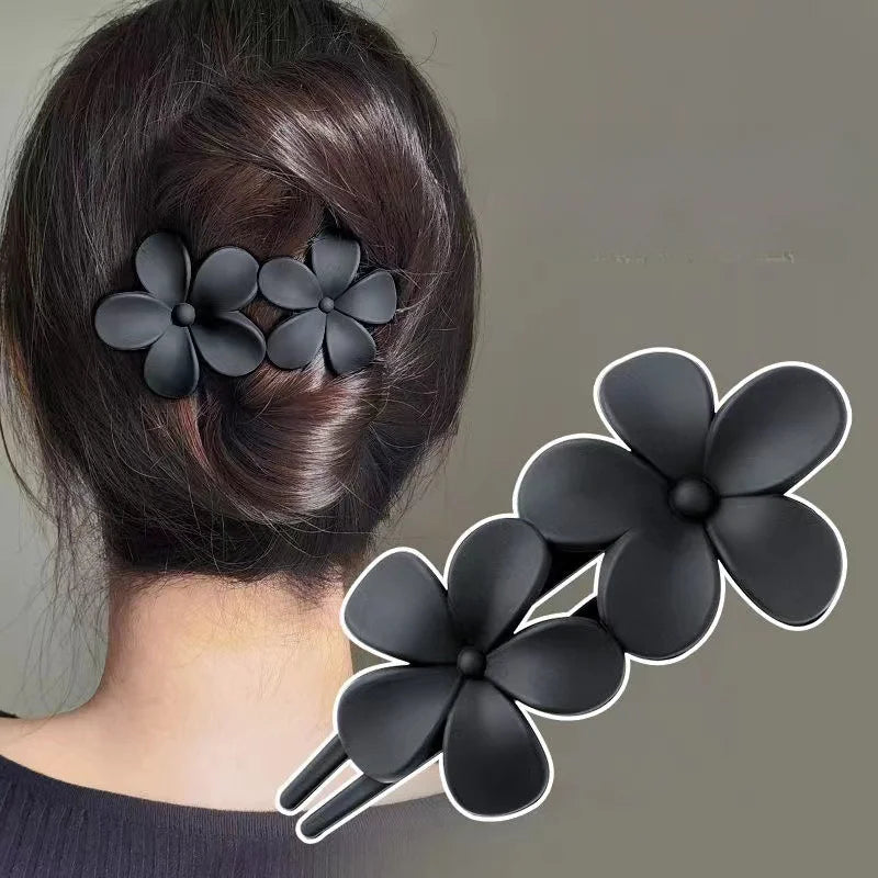 Hair Clips Women Fashion Flower Coiled Bun Hairpin Large Duckbill Clip Ponytail Hair Accessories