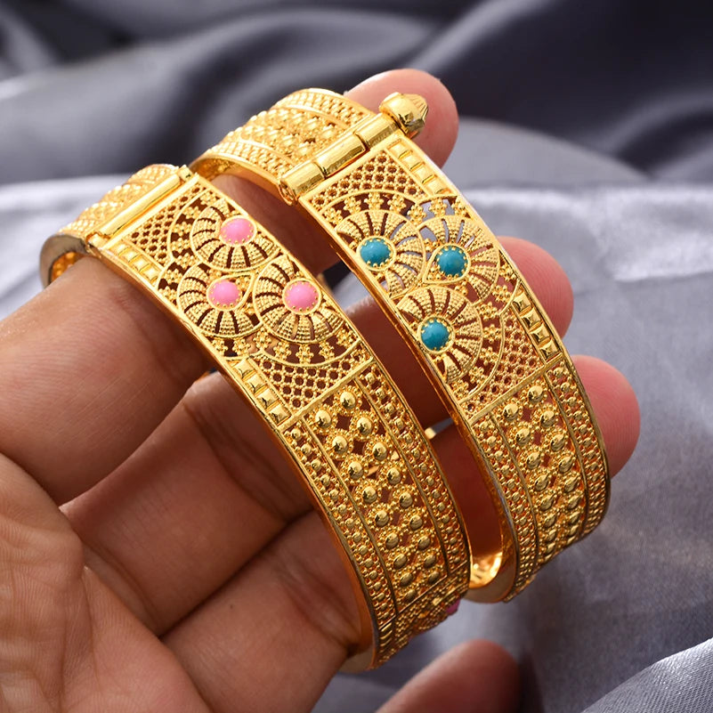 Bangles For Women Luxury Gold Plated Bracelet Fashion Wedding Party Jewelry