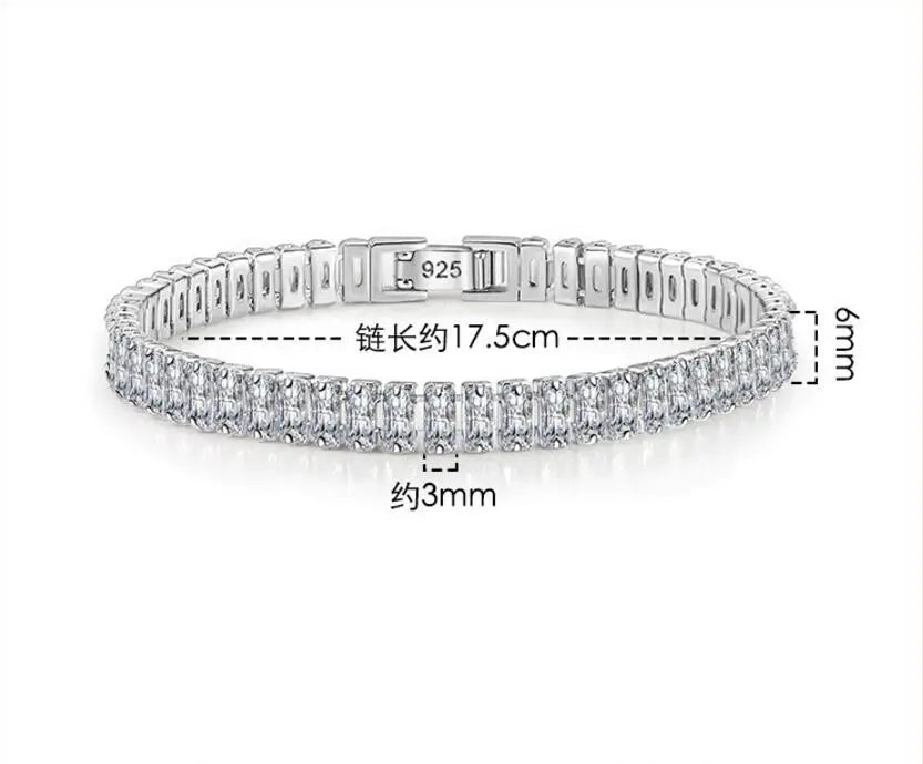 Bracelets For Women 925 Sterling Silver Plated 18K Gold Moissanite Geometric Design Jewelry