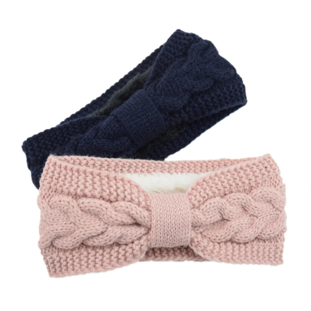 Headbands Winter Knitted Ear Warmer Cross Knot Turban for Women