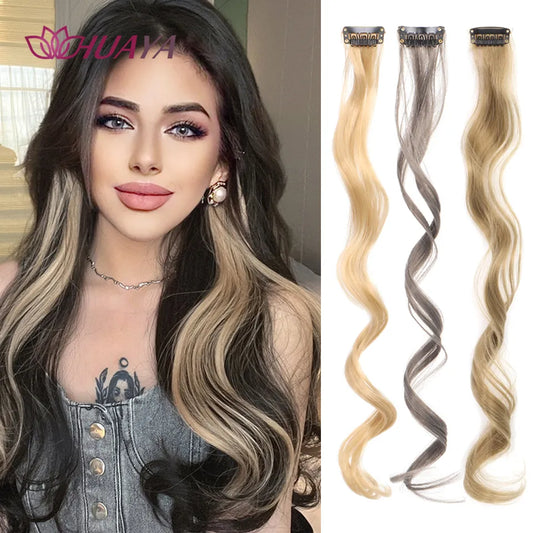 Hair Extension Women Synthetic Long Curly Heat Resistant Clip In Hairpiece