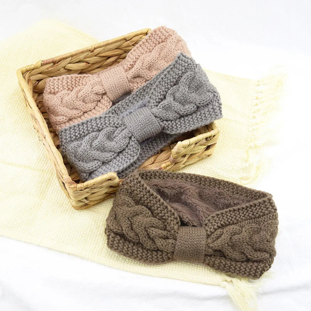 Headbands Winter Knitted Ear Warmer Cross Knot Turban for Women