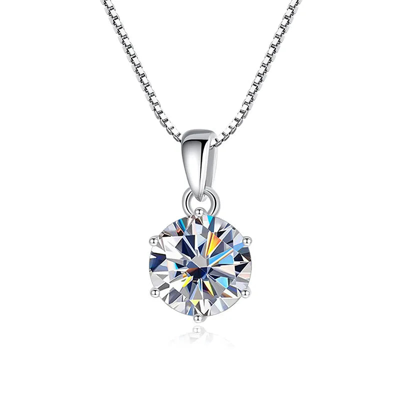 Necklace For Women 1 CT Real Moissanite Pendant Top Quality 925 Sterling Silver Wedding Party Bridal Fine Jewelry