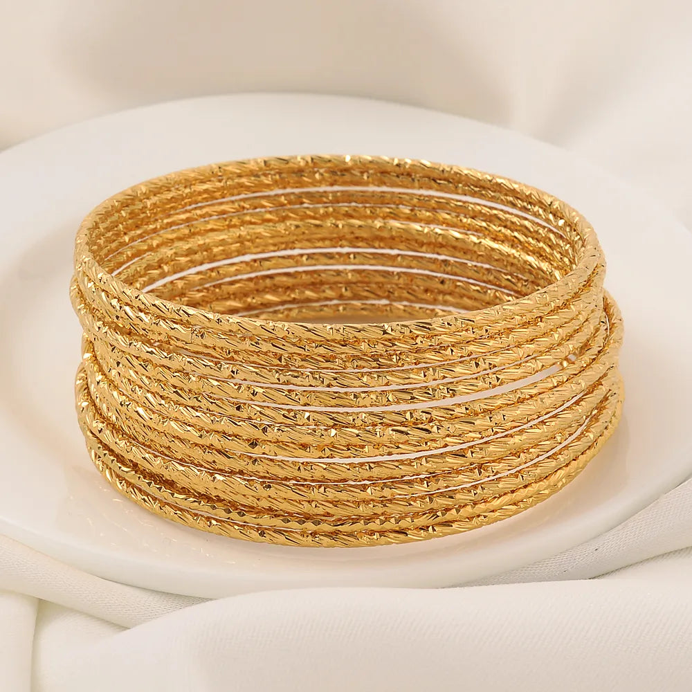 Bangles For Women 24K Gold Plated Fashion  Jewelry Gifts Bride Wedding