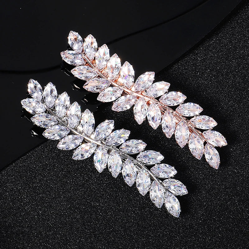 Hair Clips for Women Girls Fashion Cubic Zirconia Bridal Wedding Hair Accessories Jewelry Gift