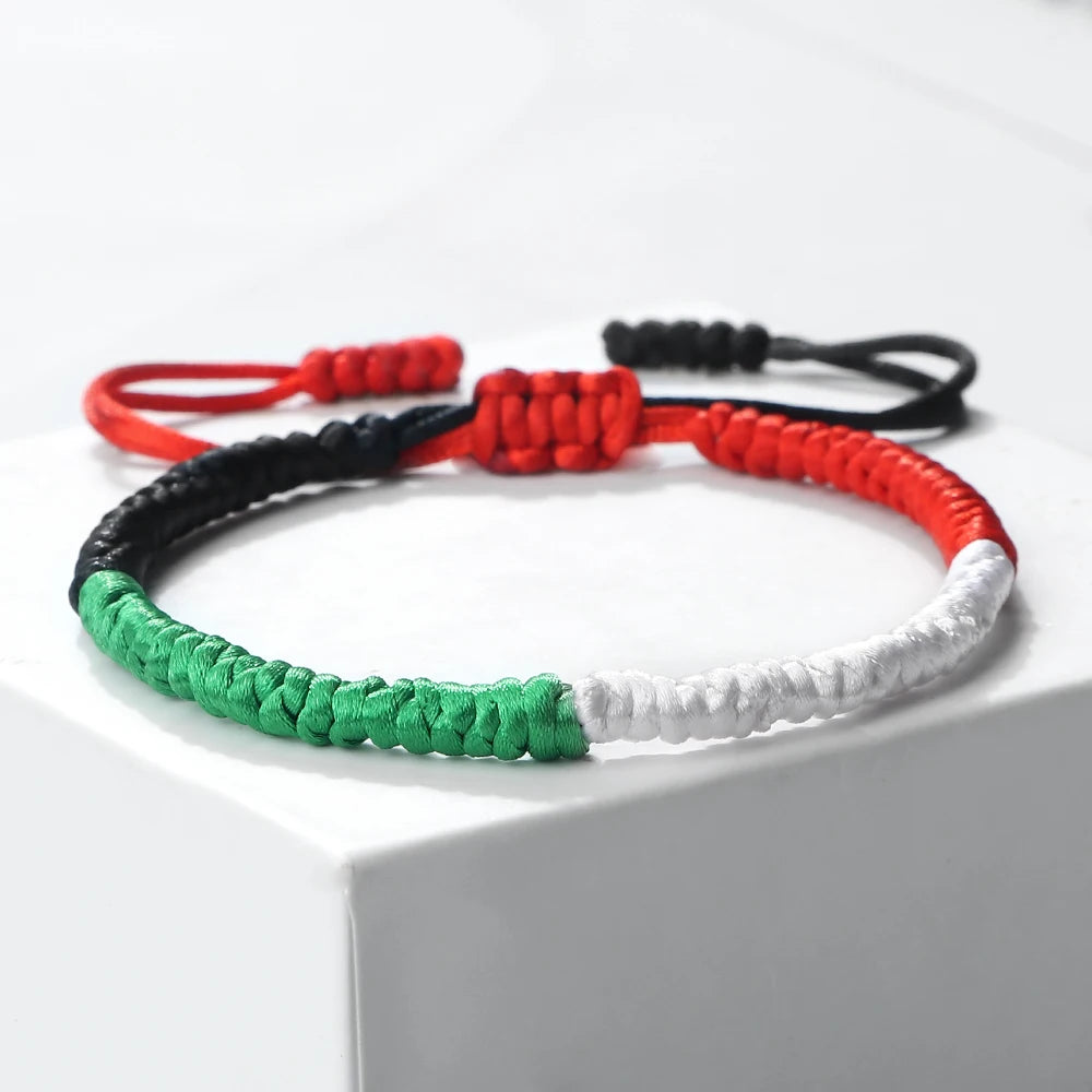 Bracelet Braid Girls Women Men Middle East Country Flags Color Patriot Gift jewelry