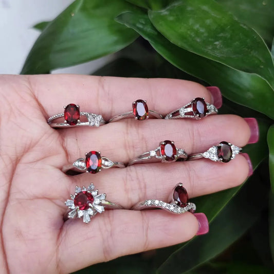 Rings for Women Adjustable Natural Garnet Classic Creative Designs Party Wedding Gift Jewelry