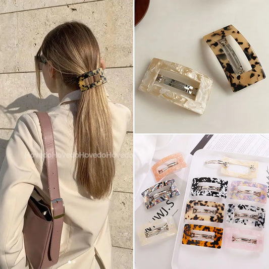 Hair Clips for Women Girl Fashion Acetate Geometric Large Size Hairclip Long Barrettes Hair Accessories