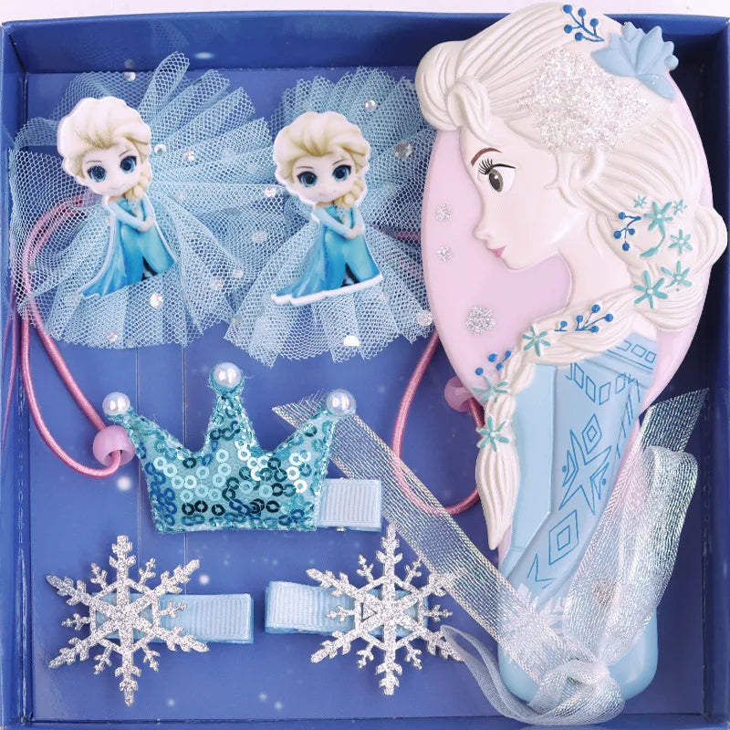 Hairpin Girls 2023 New Disney Frozen Princess Aisha Hairpin Comb Cartoon Cute Headband Accessories Sets