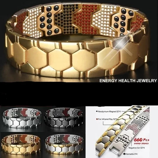 Bracelets 660Pcs Magnetic Energy Healing Therapy Luxury Anti-Fatigue Hematite Beads Stretch Wrist Band Jewelry