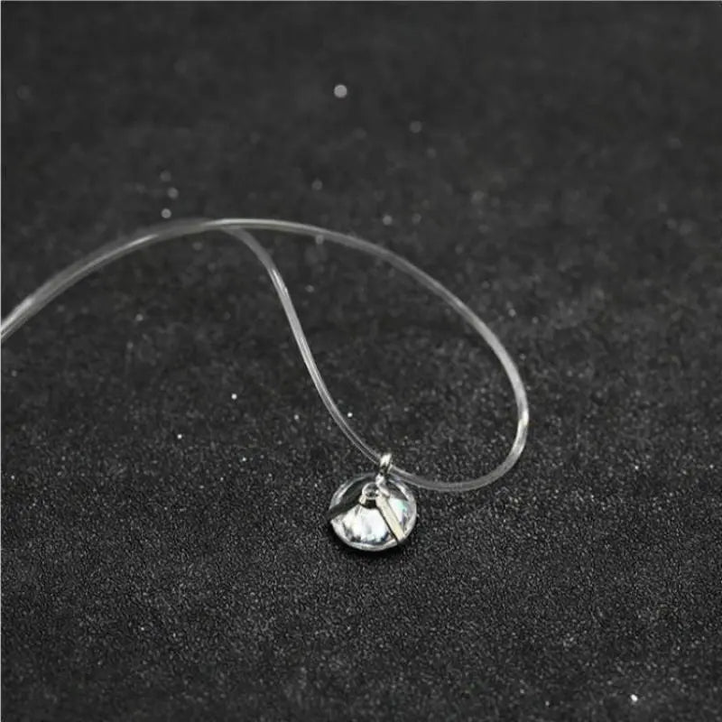 Necklace Zircon Pendant Women Fashion Shiny Crystal Transparent Fishing Line Invisible Clavicle Chain Choker Gift Jewelry