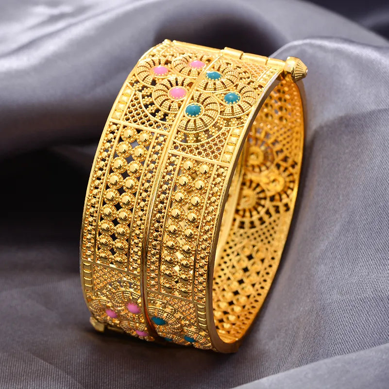 Bangles For Women Luxury Gold Plated Bracelet Fashion Wedding Party Jewelry