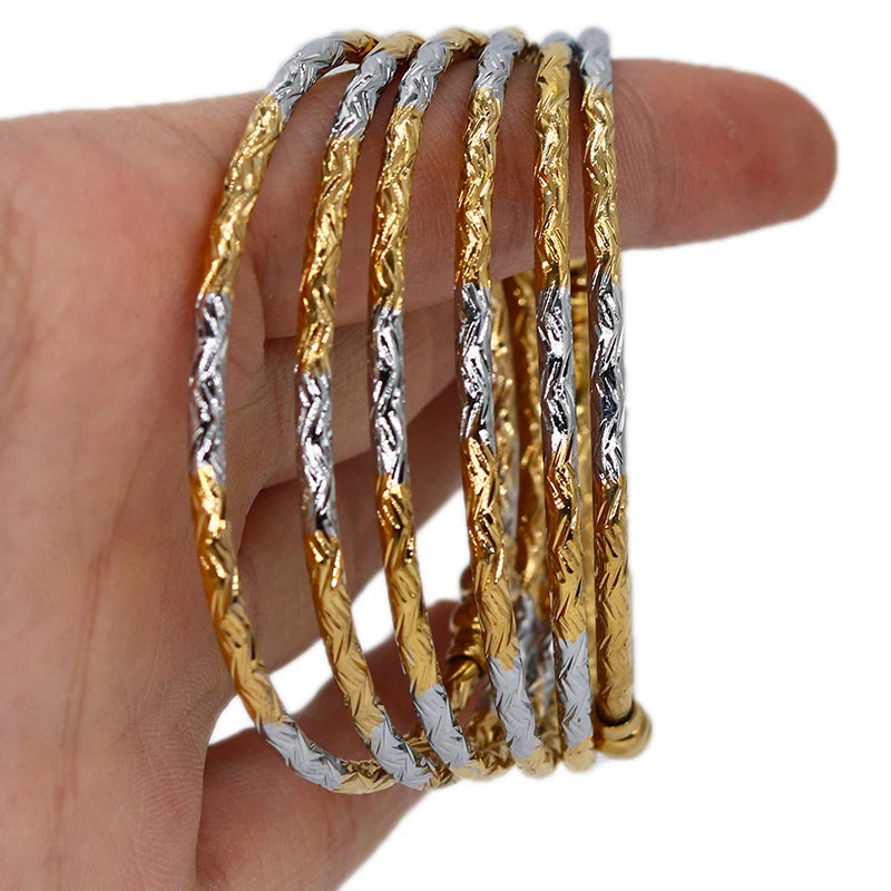 Bracelet For Women Two Color Dubai Silver White Indian Gold Bracelet Wedding Bridal Jewelry Gift