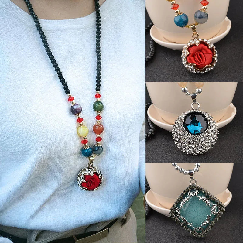 Necklace for Women Gem Pendant Choker Aesthetic Grunge Chain Friends Gift Party Jewelry