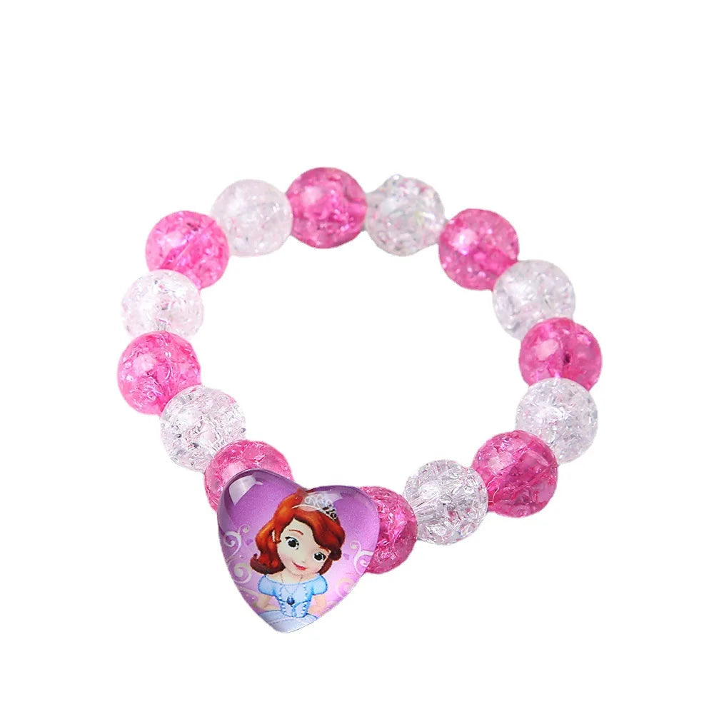 Bracelet Girls Animated Disney Frozen Princess Anna Elsa Dolls Bead Chain Set Wrist Chain Gifts