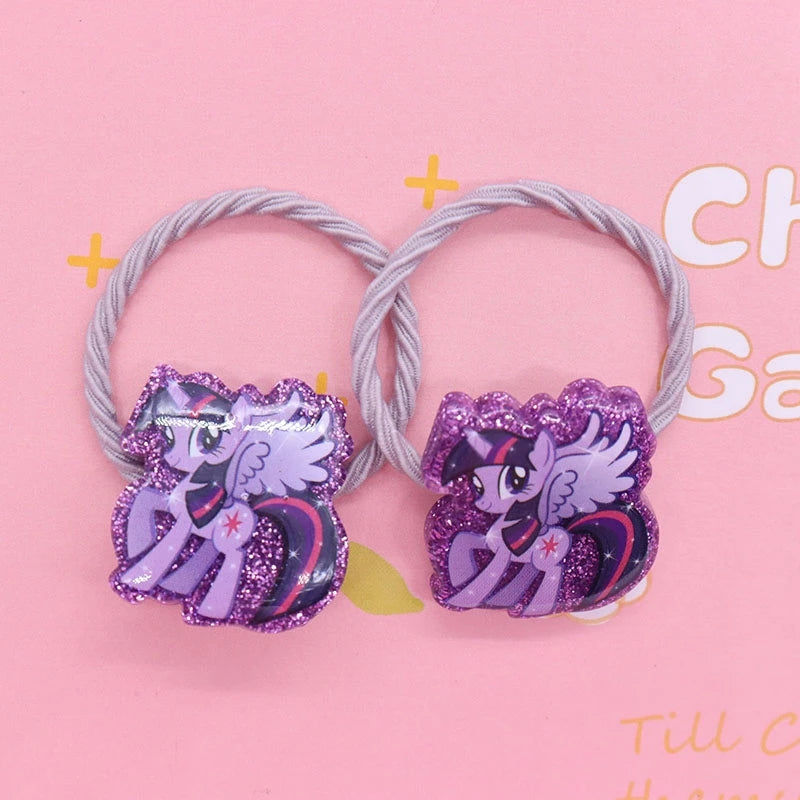 Hairband 2Pcs Cartoon Rainbow Unicorn Animal Rubber Band