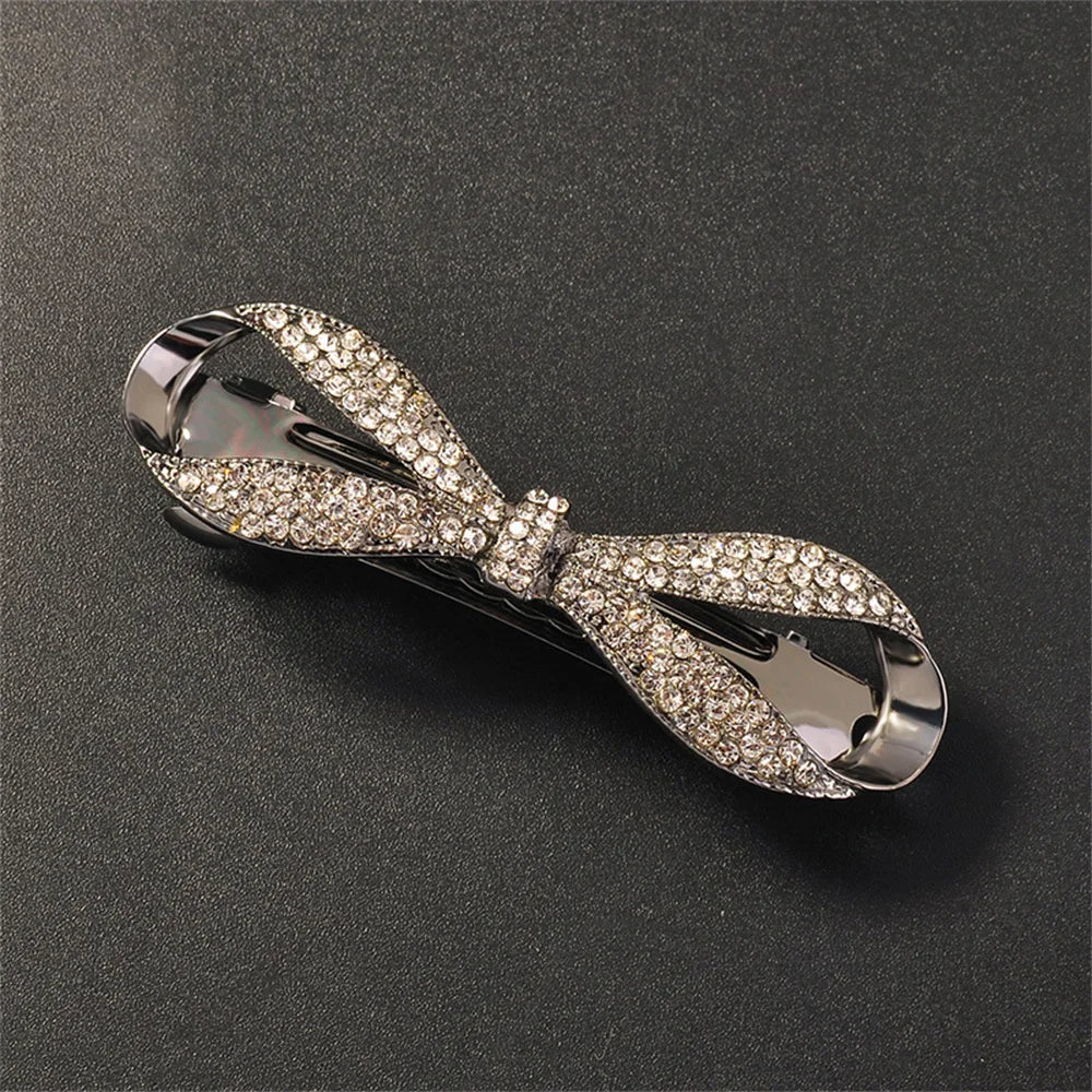 Hair Clips For Women Crystal Pearl Bow Rhinestone Hairpins Elegant Bows For Wedding  Hair Accessories