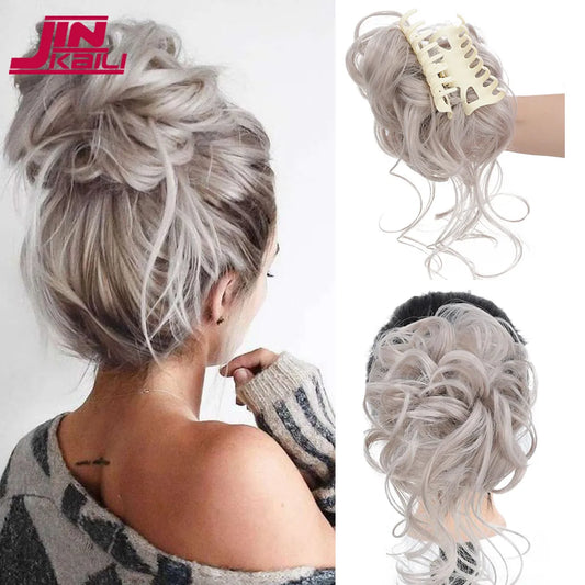 Hairpiece Accessories Claw Clip Synthetic Hair Bun Messy Scrunchies Chignon Curly Fake Hair for Women