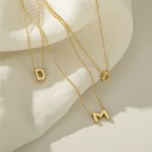 Necklace For Women A-Z 26 Letters 925 Sterling Silver 18k Gold Plated Chain Choker Necklace Gifts Jewelry