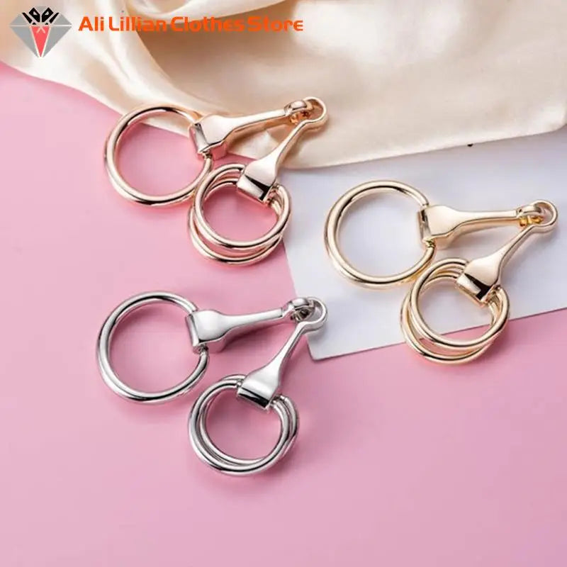 Buckle Brooch Women Shawl Ring Clip Scarves Fastener Crystal Silk Female Classic Gift Jewelry