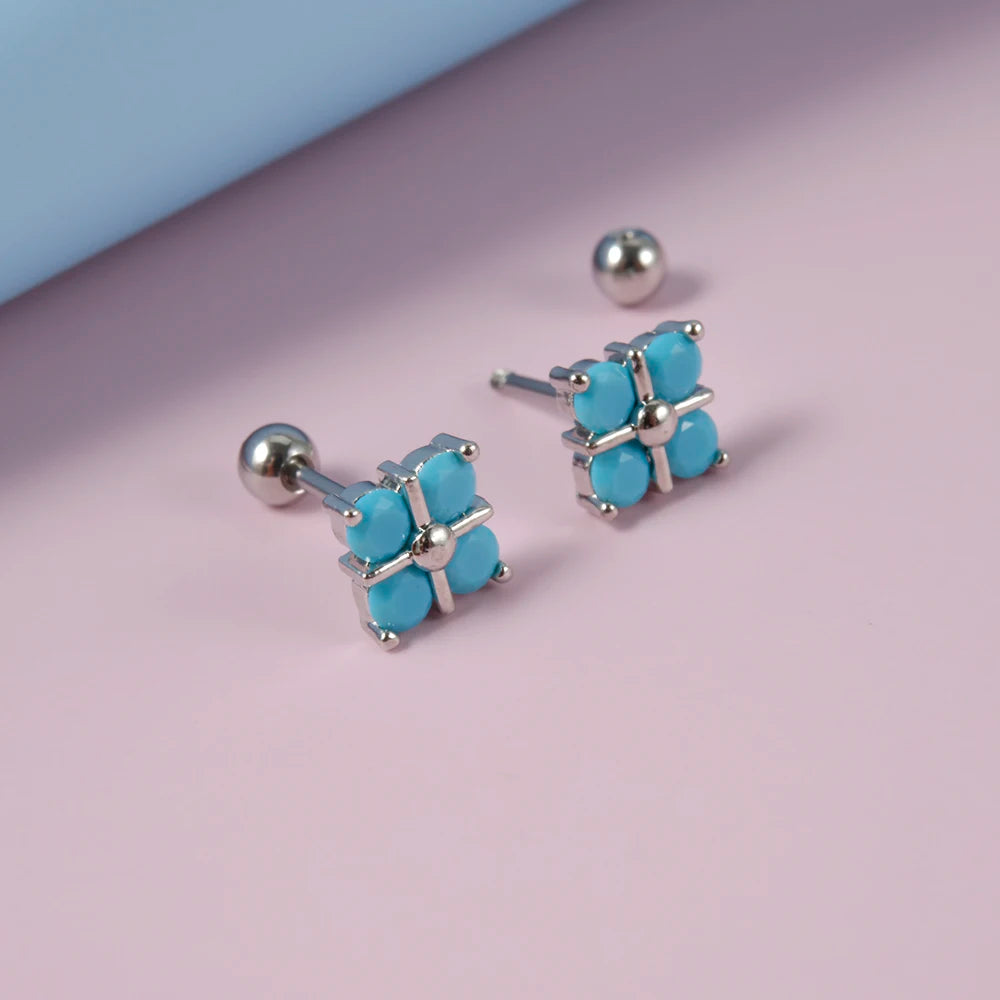 Earrings 2PC Ear Cartilage Tragus Studs Imitation Blue Turquoise Piercing Trendy 2023 Women Piercing Jewelry