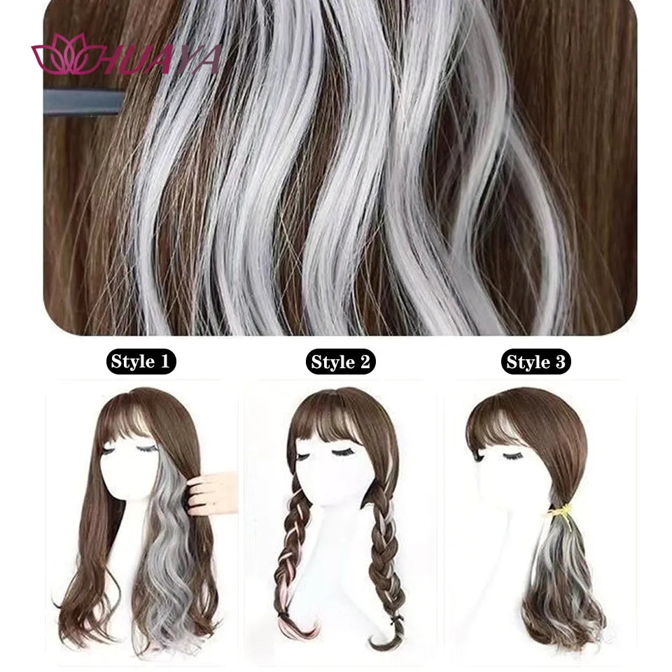 Hair Extension Women Synthetic Long Curly Heat Resistant Clip In Hairpiece