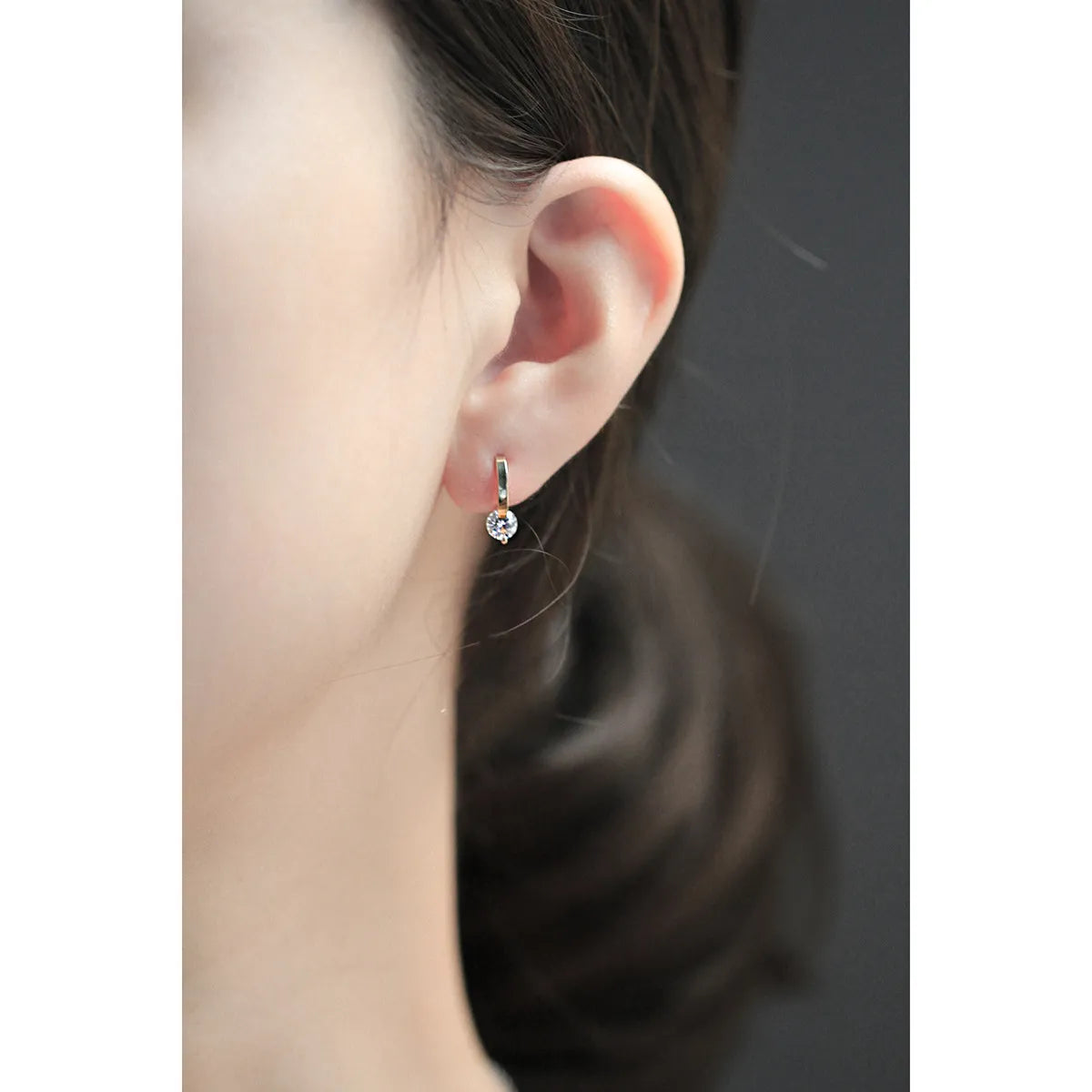 Earrings Gold Plating 925 Silver Needle Simple Shiny Zircon Crystal Stud Drop Hoop Earrings New Fashion Variety Women