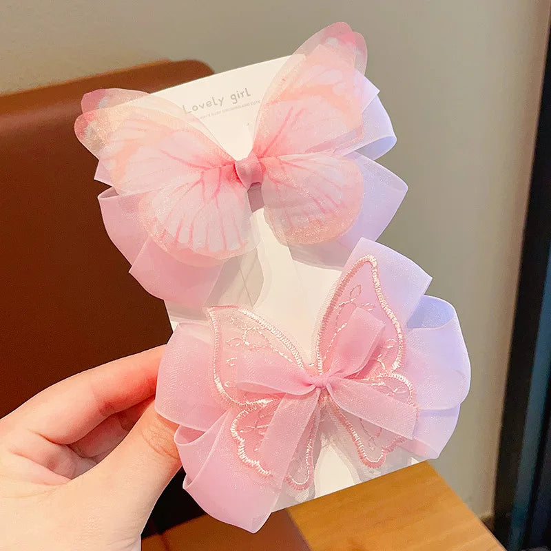 Hair Bows Candy Double Layer Butterfly Sweet Princess