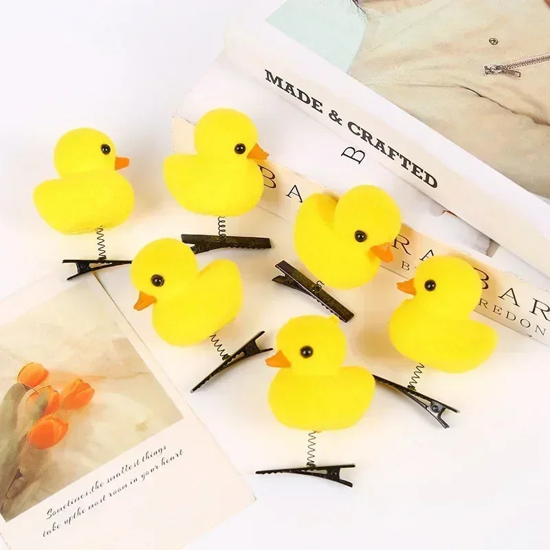 Hair Pins Plush Cartoon Funny Animal Duckbill Clip  3D Little Yellow Duck 10/20/50/100Pcs/Lot