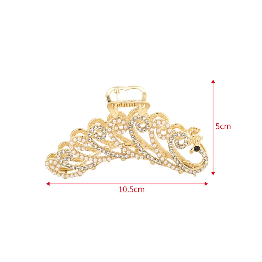 Hair Claw Vintage Hair Clips For Women 2023 New Elegant Gold Hollow Geometric Metal Hair Crab Hair Accessories