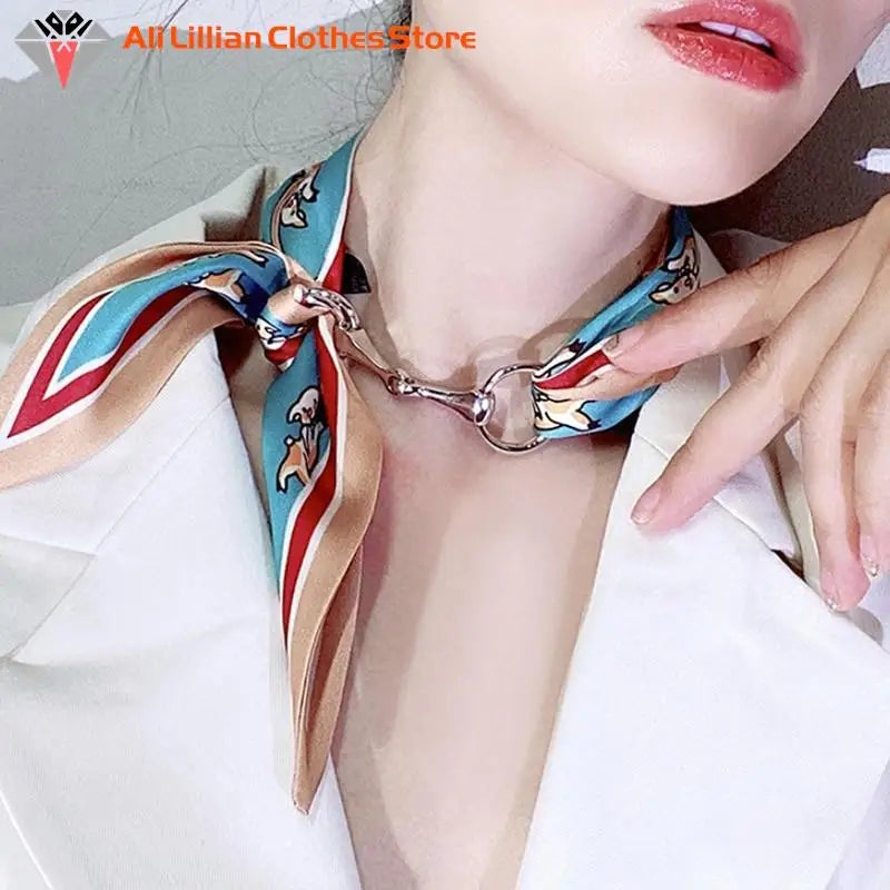 Buckle Brooch Women Shawl Ring Clip Scarves Fastener Crystal Silk Female Classic Gift Jewelry