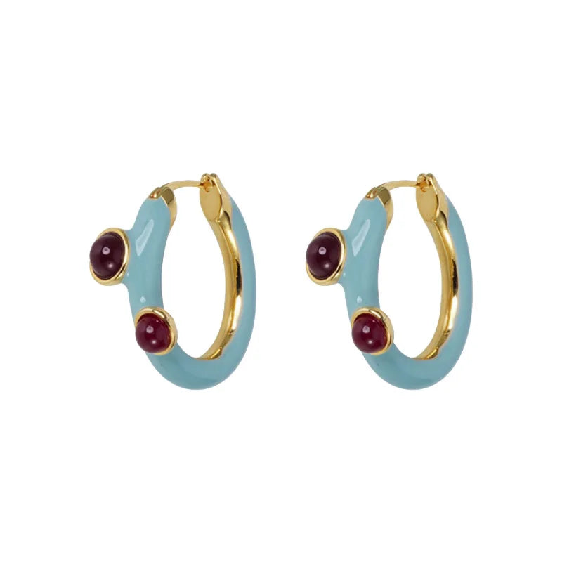 Earring Studs Retro Fashion Hoop Style for Women Girls Trendy Fashionable Jewelry