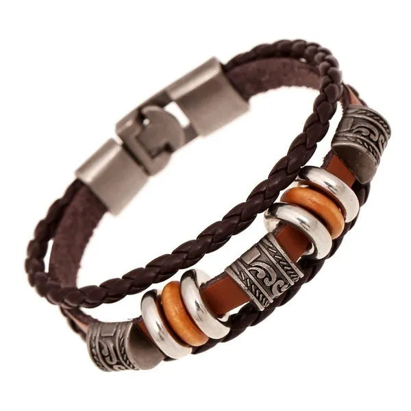 Bracelet For Men Trendy Leather Punk Bracelet Gift Style Statement Jewelry