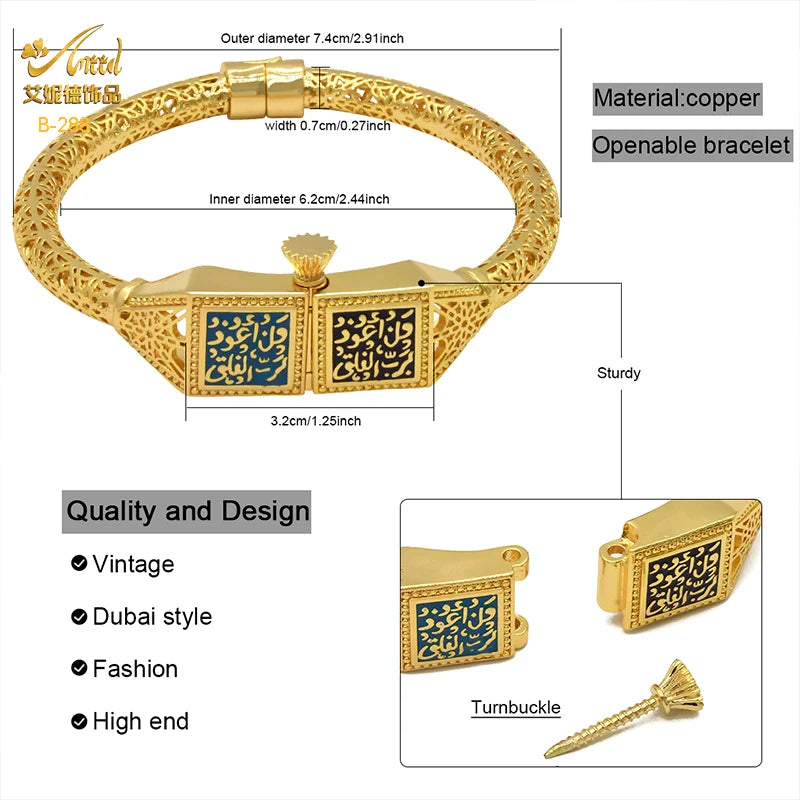 Bangles  24K Gold Plated For Women Indian Bangles With Screw Button Luxury Wedding Gifts