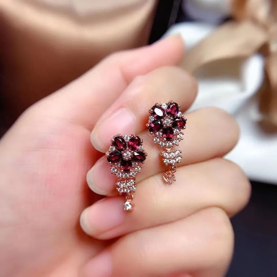 Earrings for Women New Net Red Drop Design Zircon Flower Fashion