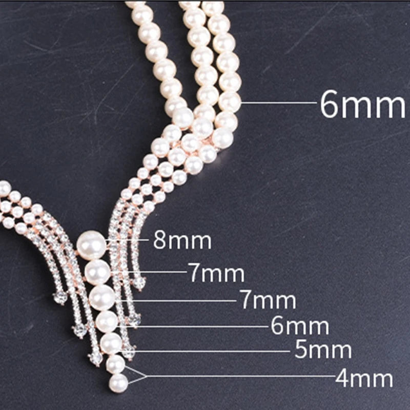 Necklaces for Women Luxury Fashion Crystal Micro Pave Setting 3 Layer Pearl Chains Wedding Party Jewelry