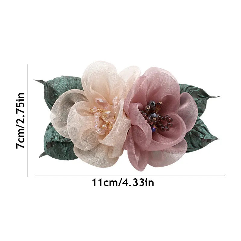 Fashion Hairpin Simple Ponytail Flower Shape Spring Clip Head Flower for Women Hair Accessories